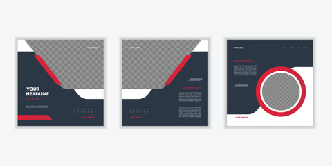 Wall Mural - Square social media post template, Creative business social media banner template design, A set of social media template design, Elegant sale and discount promo