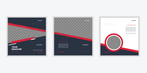 Wall Mural - Square social media post template, Creative business social media banner template design, A set of social media template design, Elegant sale and discount promo