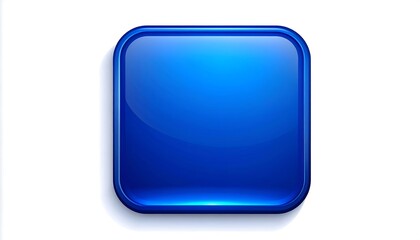 Glossy blue square button