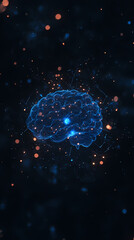Wall Mural - Digital Brain Network Connection