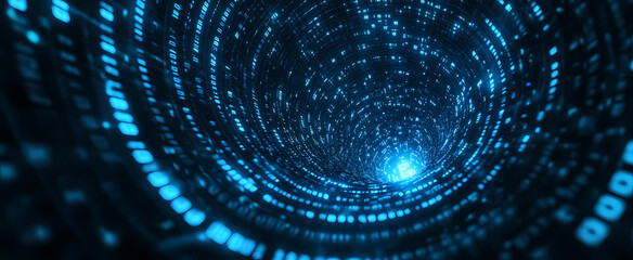 Wall Mural - Digital Code Tunnel Visualization