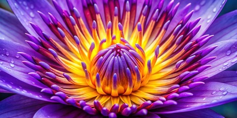 Wall Mural - intricate details of a purple lotus flower's pollen with microscopic view