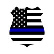© ValGraphic - Police badge icon with United States flag Thin Blue Line