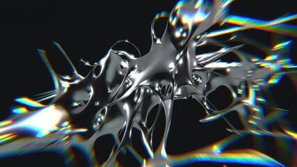 Design of Streamlined chrometype futuristic y2k looping design element Background
