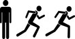 © hum lab - Stick Figure Running Progression | Minimalist Illustration of Man Running Stages for Infographics, Icons, and Web Design