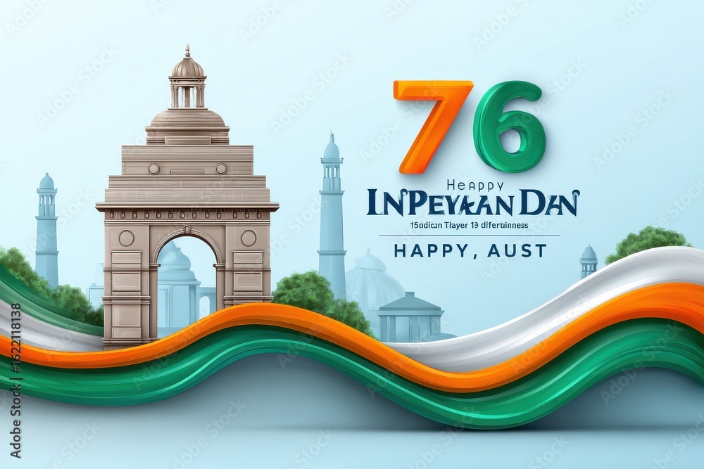 76th Image Celebrating 76th indian independence day with patriotic colors and ...