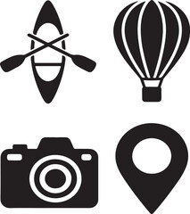 Wall Mural - Travel tour  air balloon boat location sign