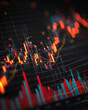 © mureed - Dark finance candlestick chart with red and orange trends