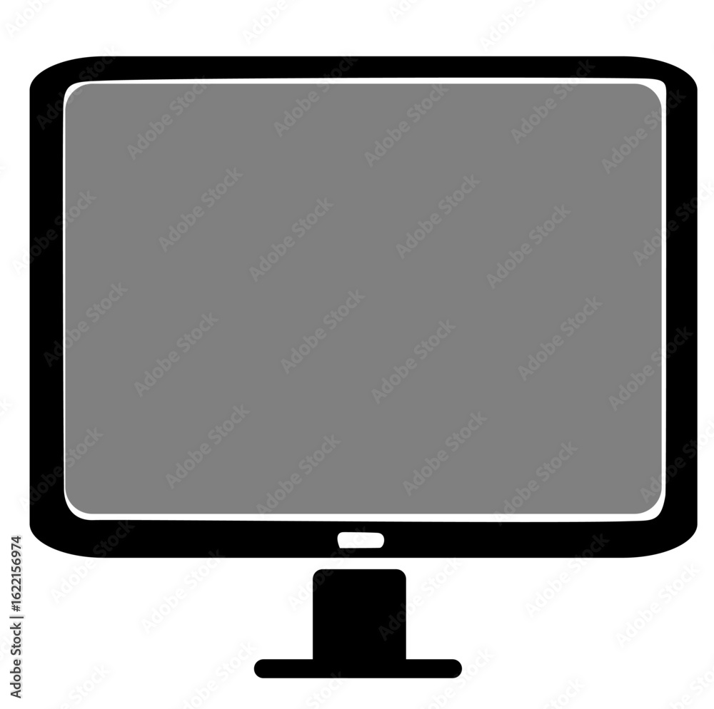Monitor icon Desktop or computer screen symbol. Stock Vector | Adobe Stock