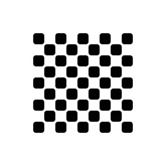 Poster - Alternating black rounded squares creating a checkered pattern on a white background with a uniform arrangement
