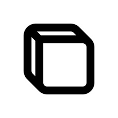 Poster - Illustration of a three dimensional cube with rounded edges and thick black outlines on a white background