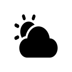 Poster - Illustration of a partly sunny day with a cloud obscuring part of the sun and sun rays around it