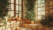 © Ramadhan - Sunny, stone-walled room with plants and windows