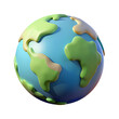© ArtFlex - Earth 3D Rendering, Cartoon Plastic Style Icon, Pastel Colors, Isolated on White Background