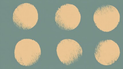Wall Mural - Beige Circles With Teal Speckled Border On Teal Background