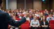 © Graphic - Speaker at Business Conference and Presentation. Audience in the lecture hall. Presentation and training in the business office