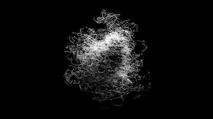 Wall Mural - abstract exploding white particles on black background