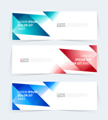 Wall Mural - geometric banner design with vector presentation template.