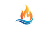 © al - Dynamic Flame and Water Logo Representing Energy and Balance.