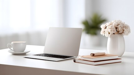 Wall Mural - a stock photo presenting authentic desk workspace
