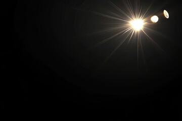 Wall Mural - stunning radiant lens flare art effect on dark screen background with sunshine and optical spectrum