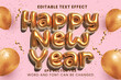 © yustika - Happy new year inflated golden balloon 3d editable vector text effect