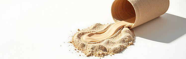 Wall Mural - beige brown sustainable product crisp white background soft natural light accentuating texture