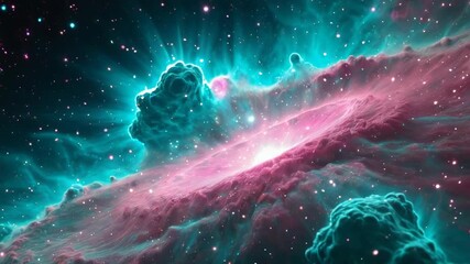 Wall Mural - a beautiful nebula with shining stars in the background, great for space-themed projects and designs