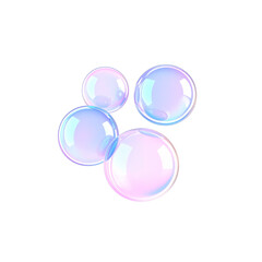 Wall Mural - soap bubble floating alone on a white background