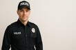 © mankong - Confident Male Police Officer in Uniform with Hat Posing Against a Neutral Background for Community Engagement and Safety Promotion