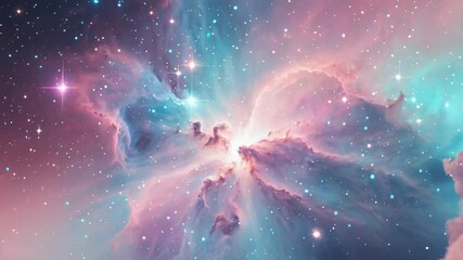Wall Mural - a stunning image of a nebula with stars shining bright in the background, perfect for space-themed p