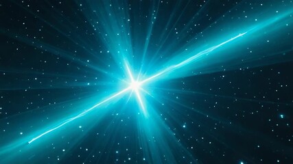 Wall Mural - a bright blue starburst against a dark black backdrop