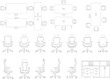 © Authentic - Architectural floor plan drawing of an office space with furniture layouts and detailed chair illustrations