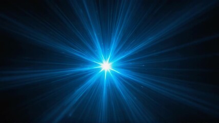 Wall Mural - a single bright blue star shines brightly in the dark night sky, with no other celestial bodies or l
