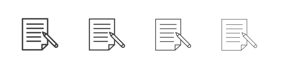 Registration paper icon vector collection, illustration logo template in trendy thin line editable strokes style.