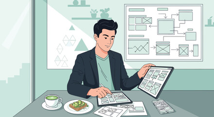 Professional Designing Wireframe On Tablet And Phone Application Interface