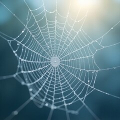 spider web with dew drops