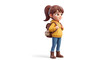 © heppy - Adorable 3D Cartoon Girl Ready for Adventure Backpack Travel