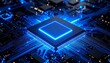 © mamoo studio - A central processing unit glows with blue energy connected to a complex network of circuits