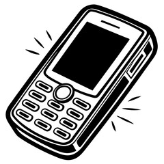 Vintage Cell Phone Icon with Ringing Sound.