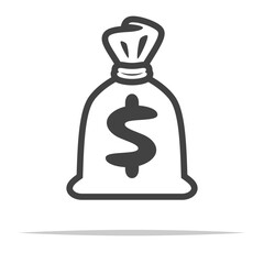 Wall Mural - bag of money outline icon transparent vector isolated