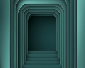 Wall Mural - Abstract Teal Layered Archway Tunnel Background
