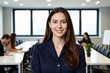 © ai - Portrait of a confident young professional businesswoman smiling in a modern office boardroom