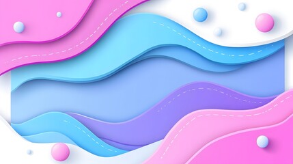 Wall Mural - Abstract Pastel Wave Background Design with 3D Spheres