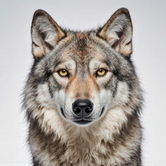  Majestic Wolf Portrait: A captivating close-up of a powerful wolf, showcasing its piercing gaze and striking features, a testament to its untamed beauty.