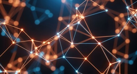 Poster - Abstract glowing network connection concept represents technological advancement