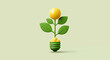 © ci2h vector - A stylized illustration of a plant growing from a lightbulb, symbolizing growth and innovation.