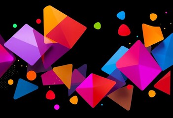 Wall Mural - Vibrant abstract shapes depict app & web development process,  web,  success