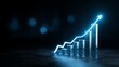 © Papisut - Company Growth Graph with Blue Hologram