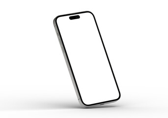 High-quality image of a modern smartphone with a blank screen, perfect for app presentations or website mockups.
